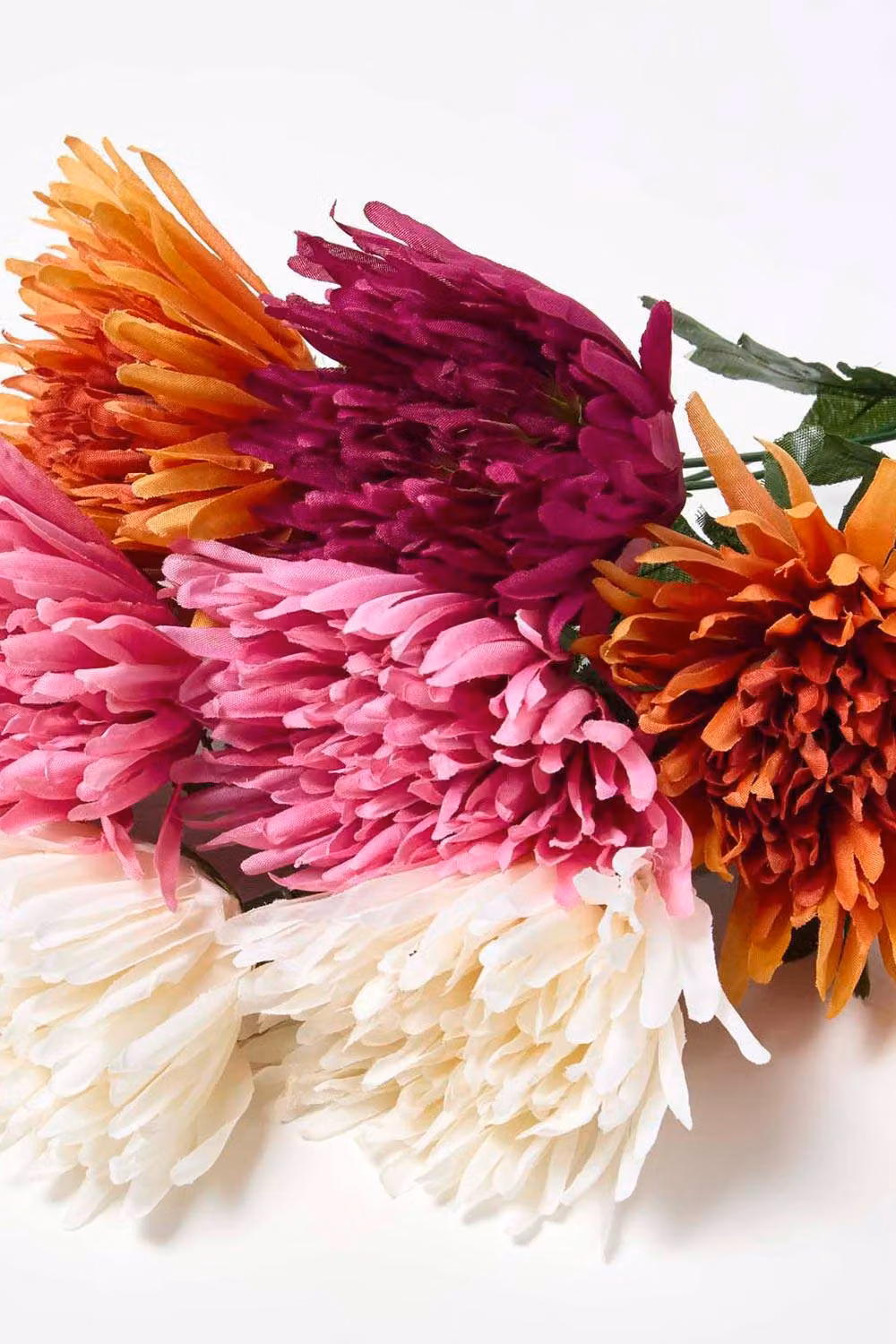 HOMESCAPES Set of 4 Artificial Autumn Chrysanthemum Floral Arrangements in Orange, Pink, White, Purple and Multicolour – 2