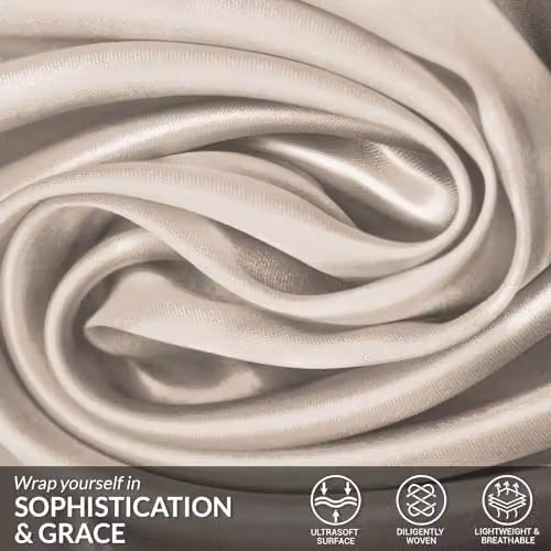 Pamposh Satin Silk Pillowcases in Beige, 2 Pack, W/D/H: 50 x 75 x 0 cm – 2