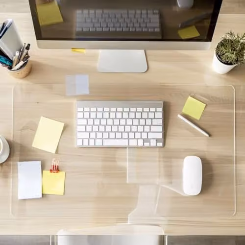 Nicoman Clear Non-Slip PVC Desk Mat, Waterproof and Heat Resistant Desk Protector, W: 60 cm, D: 30 cm – 1