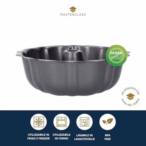 MasterClass Non-Stick Carbon Steel Bundt Tin, Grey, Diameter: 27 cm – 2