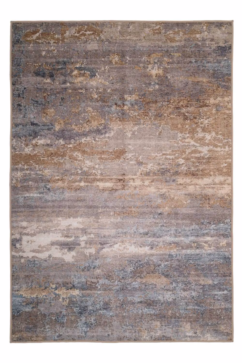 Kukoon Gold Blue Modern Abstract Washable Chenille Rug, W: 160 cm, D: 230 cm – 6