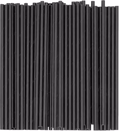 ECONX Black Paper Straws, 20.32 cm, Pack of 250