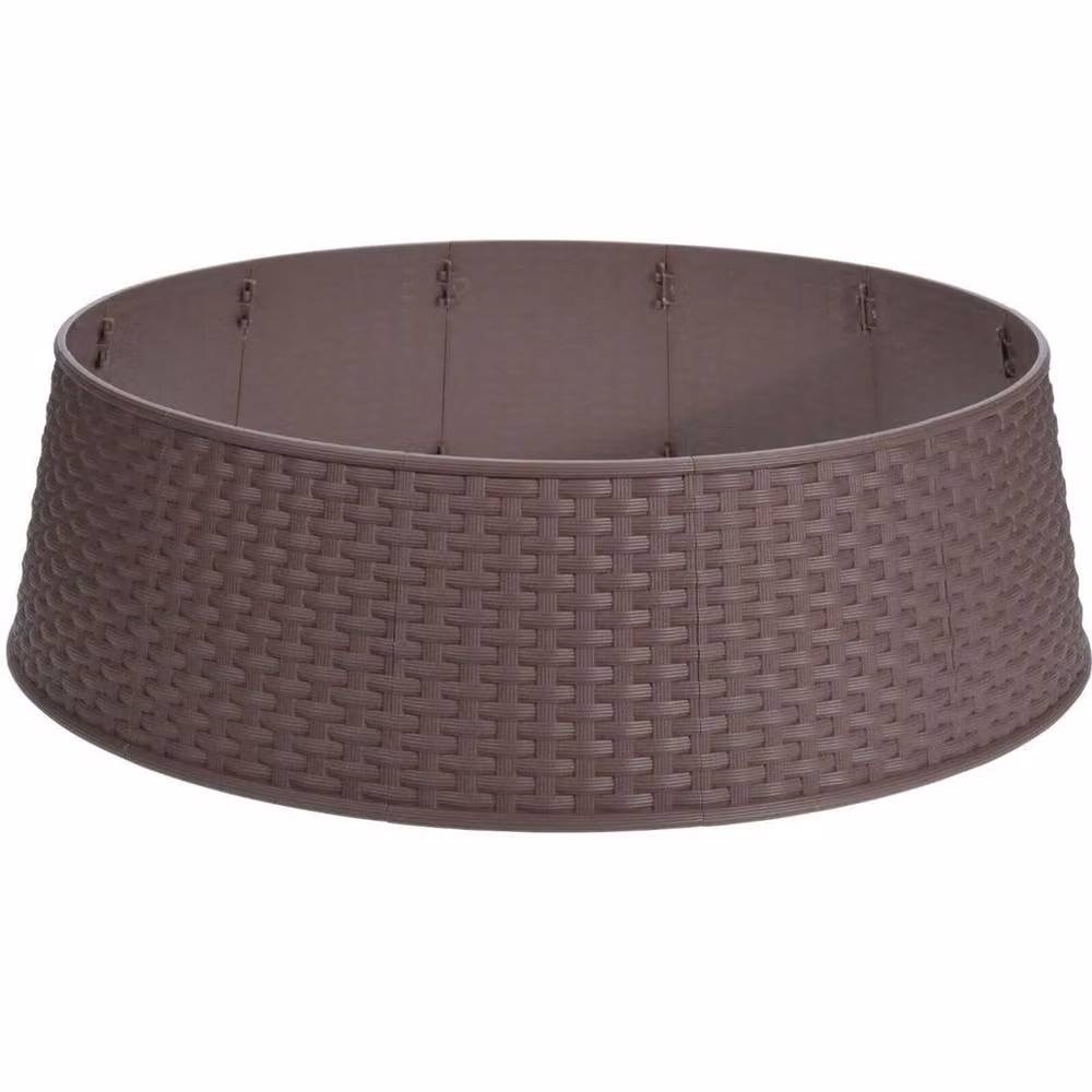 SPETLEK Brown Plastic Round Tabletop Christmas Tree Skirt Basket – 3