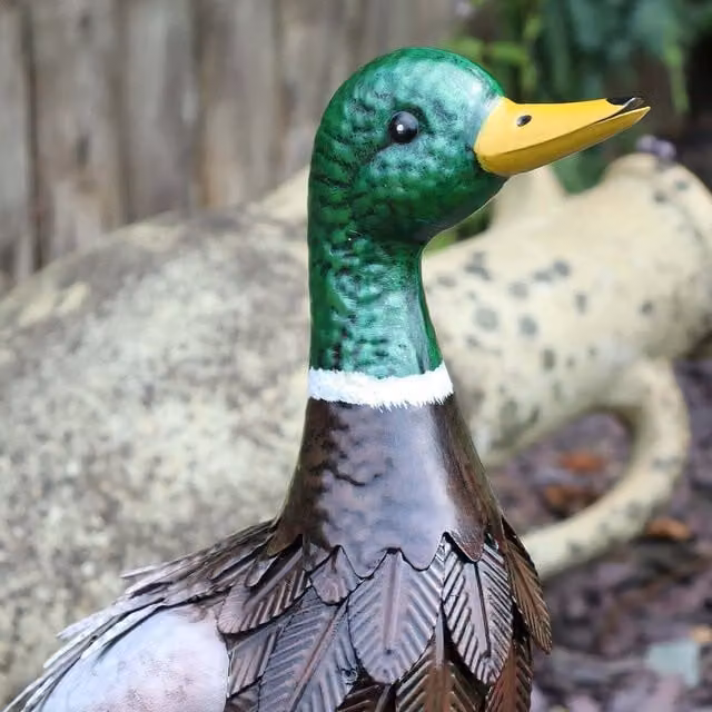 Betley Butterfly Rustic Brown Metal Farmyard Male Duck Wall Decoration