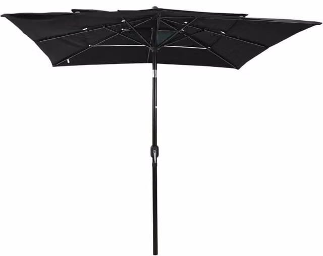 Berkfield Home 3-Tier Parasol with Aluminium Pole, Black, W: 250 cm, D: 250 cm, H: 260 cm – 1