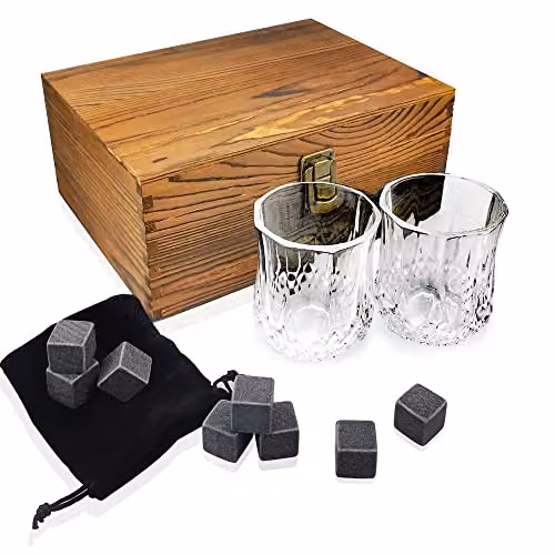 Bar Originale Geometric Tumbler Whisky Glasses and Stones Set in Transparent and Multicolour – 3
