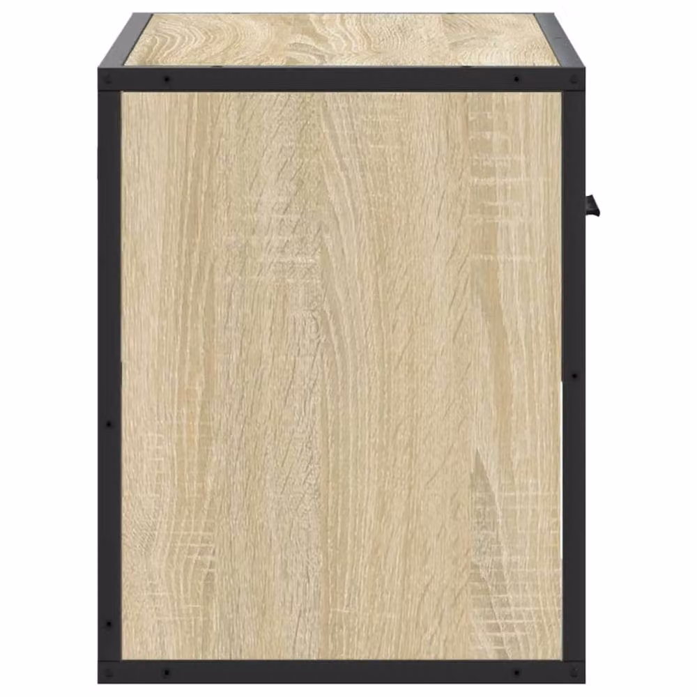 Berkfield Home Industrial TV Cabinet in Sonoma Oak and Beige, W/D/H: 60 x 31 x 39.5 cm – 4