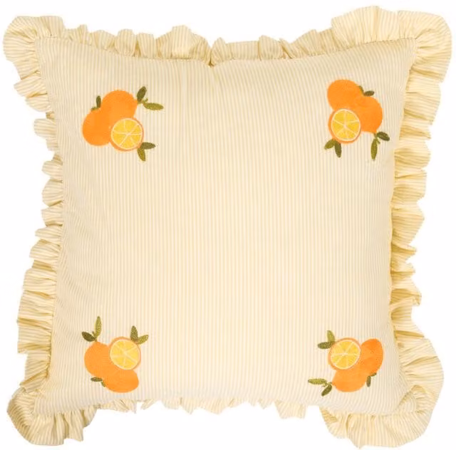 Divante Clementine Frill Square Cushion in Yellow