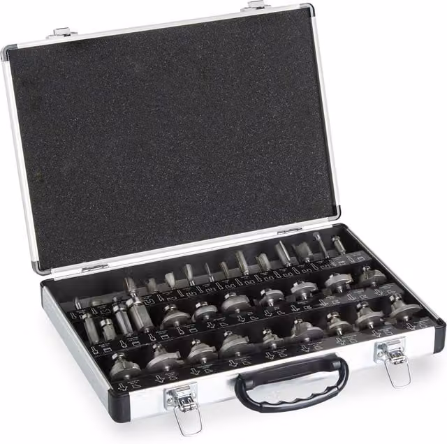 VonHaus 35 Piece Router Bits Set in Silver