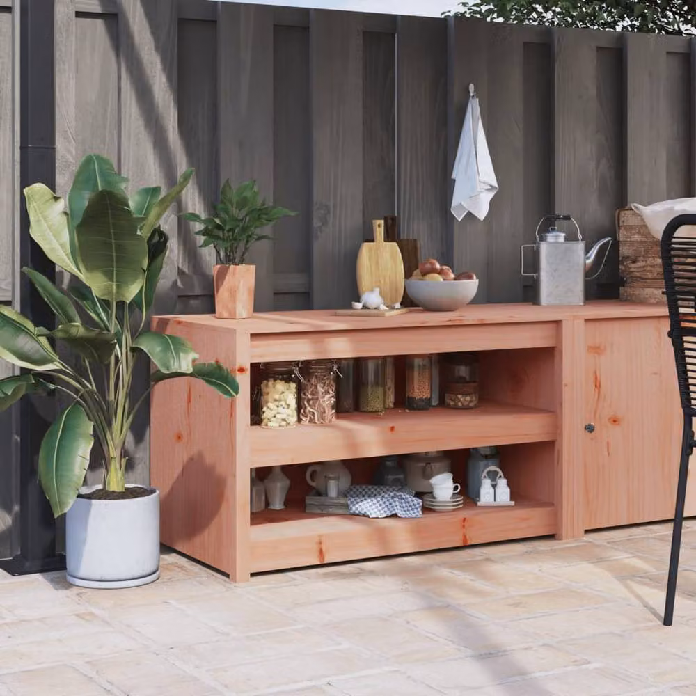 Berkfield Home Outdoor Kitchen Cabinet in Light Tan Solid Douglas Wood, W/D/H: 106 x 55 x 64 cm – 2