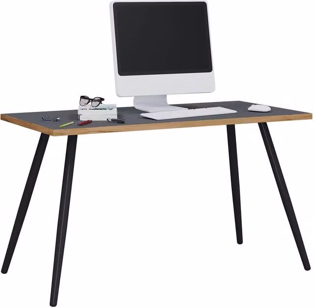 VCM Salia Wooden Writing Desk, Black and Multicolour, W: 138 cm, D: 50 cm, H: 70 cm – 1