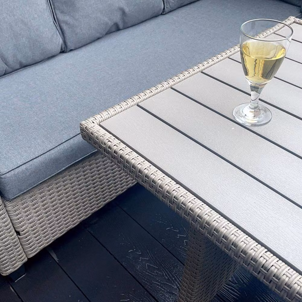 Outdoor Living The York 8 Seat Grey Rattan Corner Sofa Dining Set – 3