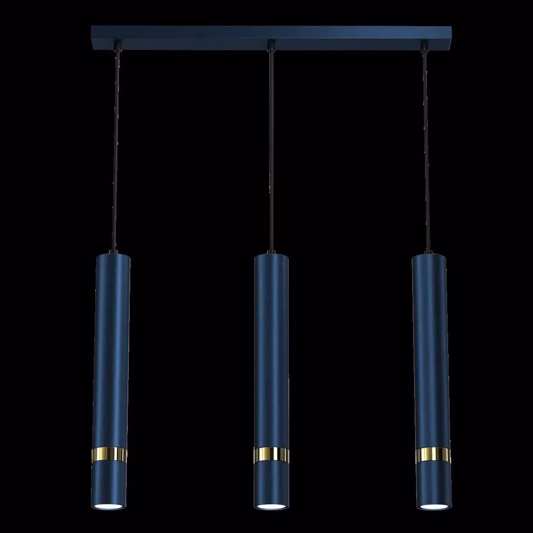Milagro Joker Triple Pendant Light Blue and Gold, Height Adjustable, 3 x E27 – 3