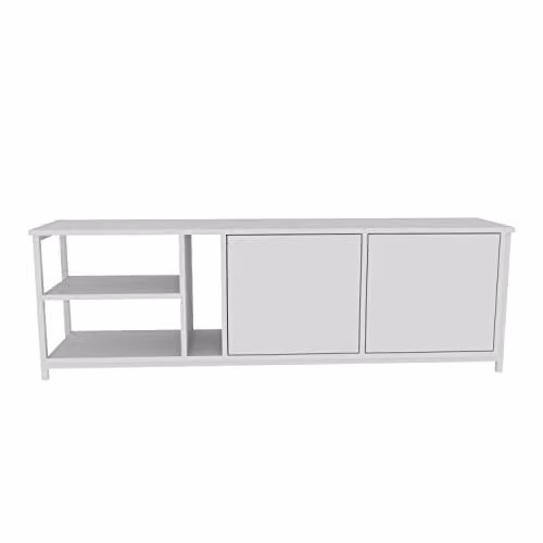 DECOROTIKA Primrose Modern TV Stand Console Cabinet in White, W: 160 cm, H: 51 cm, D: 35 cm