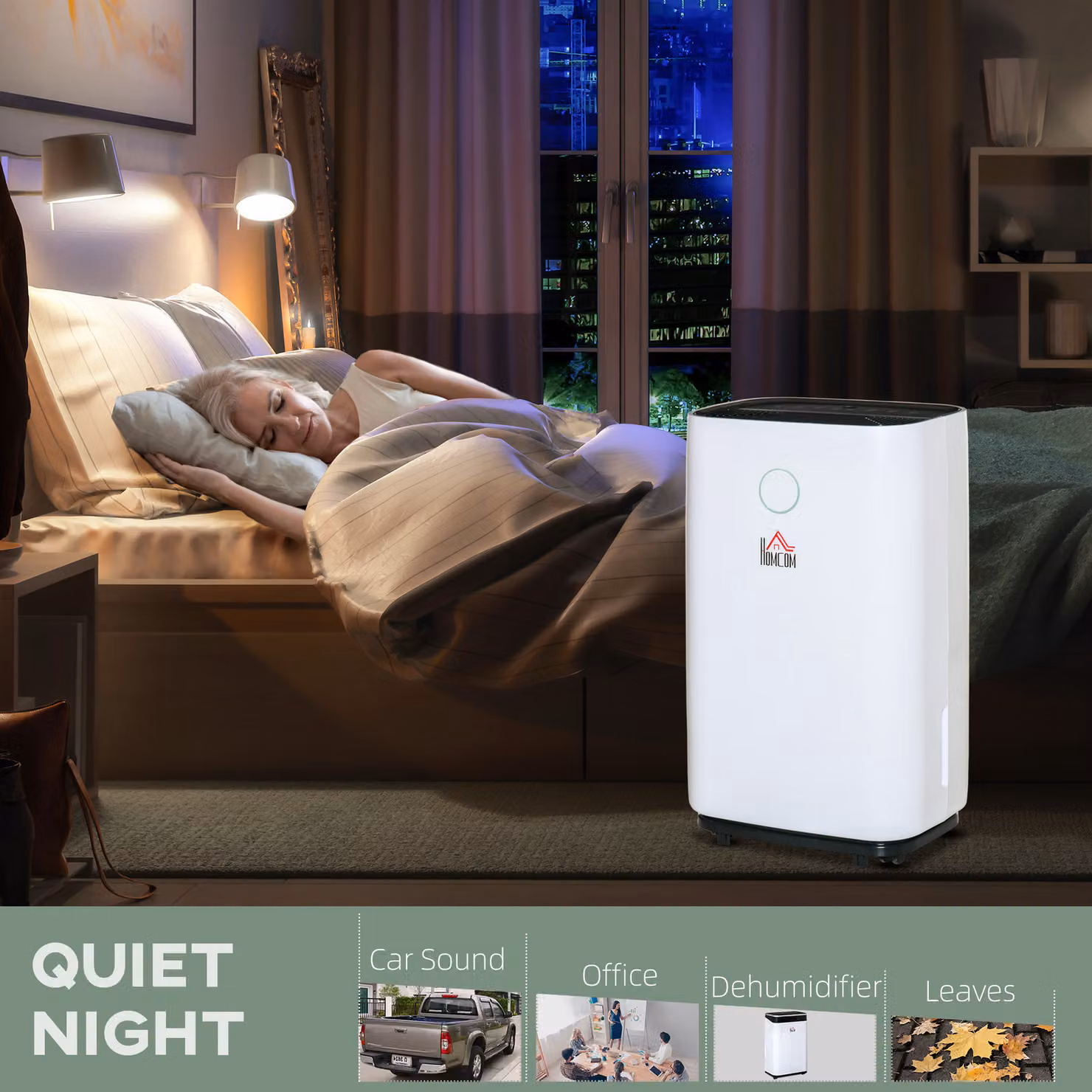 HOMCOM White Quiet Dehumidifier with 4000ml Tank and 3 Modes for Home, Laundry, Bedroom or Basement – 4
