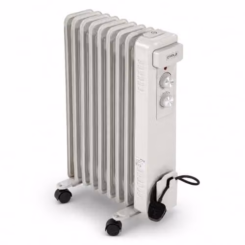 Oypla 2000W 9 Fin Portable Oil Filled Radiator Electric Heater, White