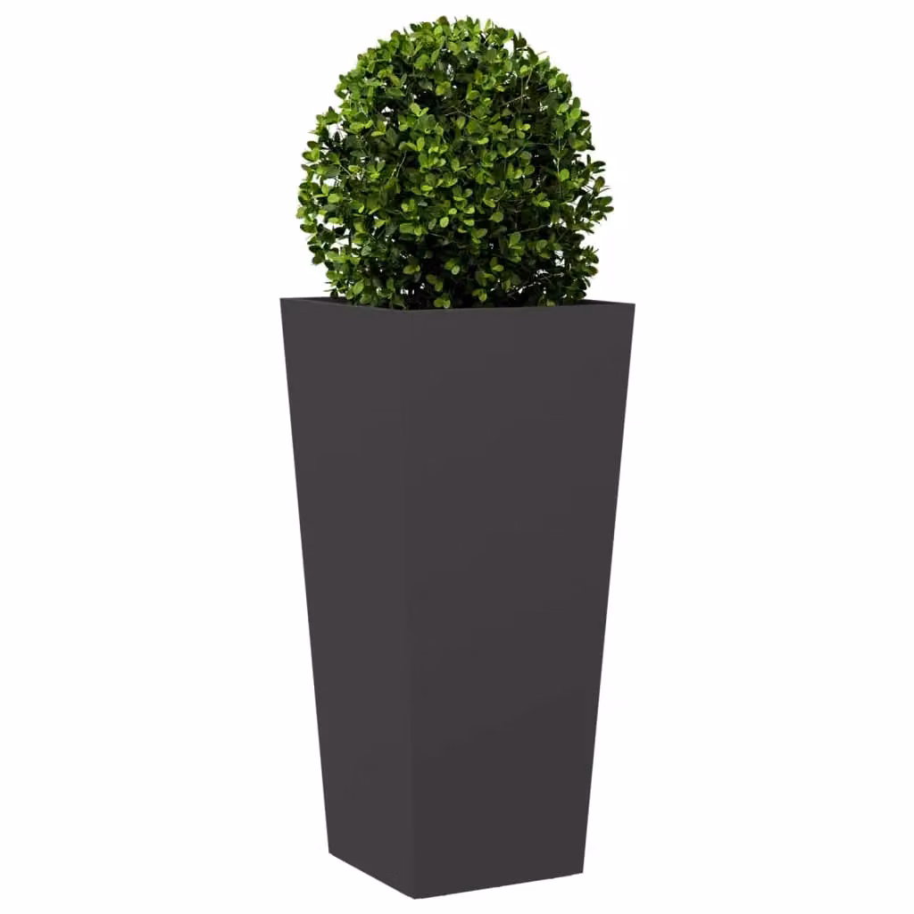 Berkfield Home Garden Steel Planter Tubs, Black, 2 Pack, W/D/H: 35 x 35 x 75 cm – 4