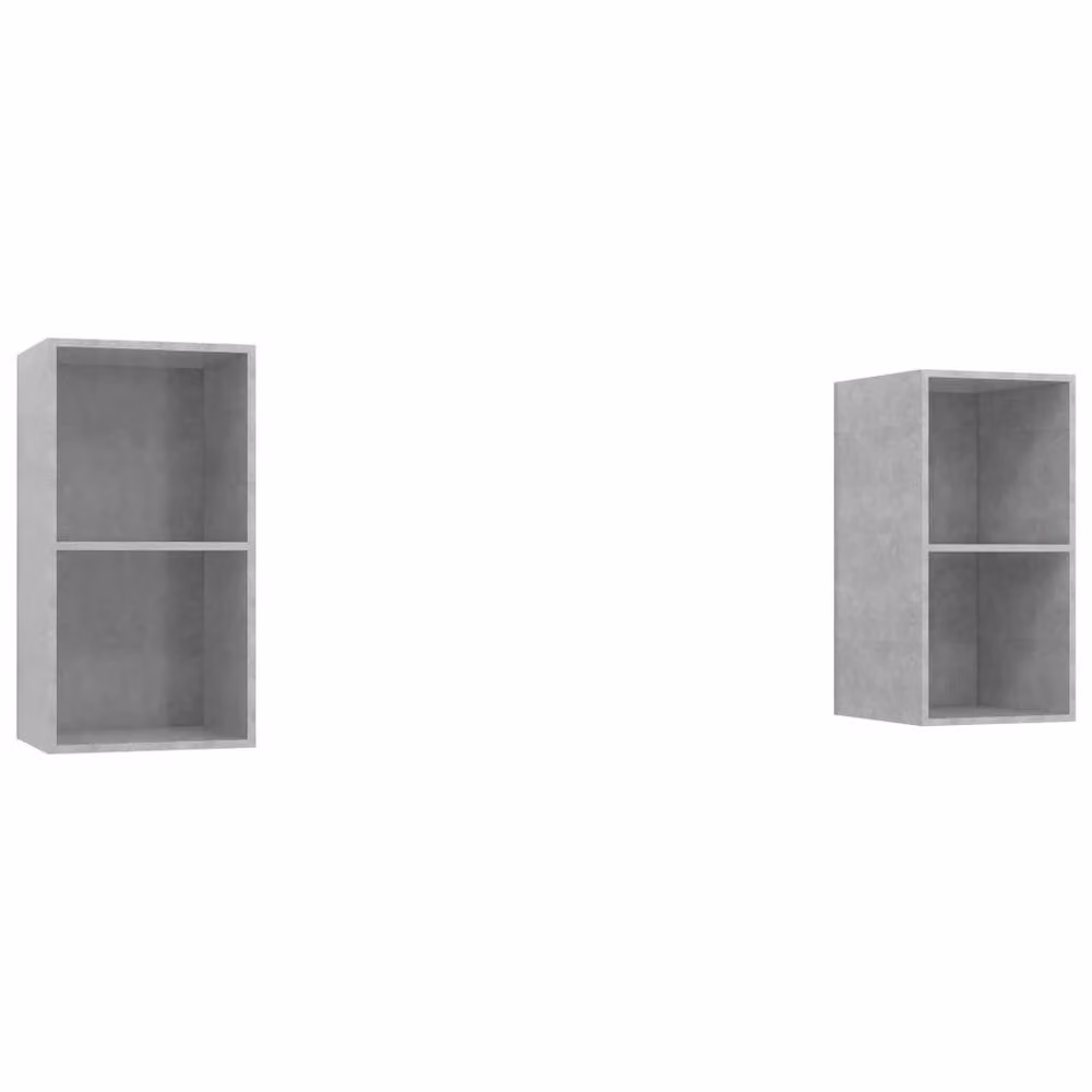 Berkfield Home Practical Wall-mounted TV Cabinets, 2 Piece Set in Concrete Grey Engineered Wood, W/D/H: 72 x 37 x 37 cm – 3