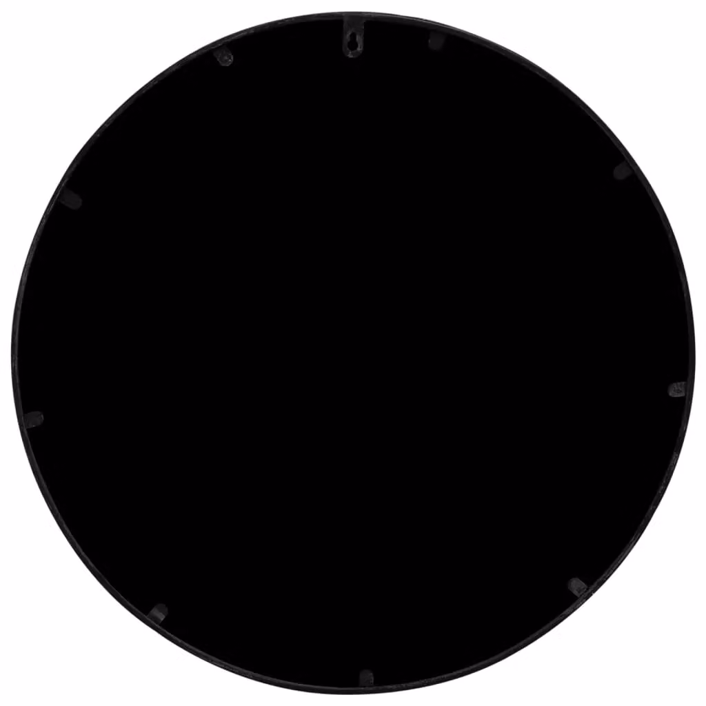 Berkfield Home Round Metal Wall Mirror in Black, Diameter: 40 cm – 4