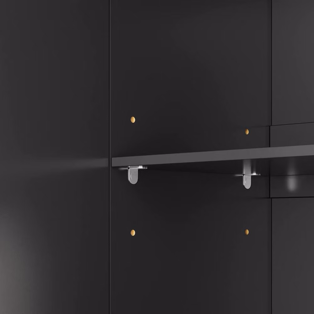 SoBuy Modern Wall-Mounted Storage Cabinet with Soft-Close Hinged Doors and Internal Shelves, Black, Width: 90 cm – 4