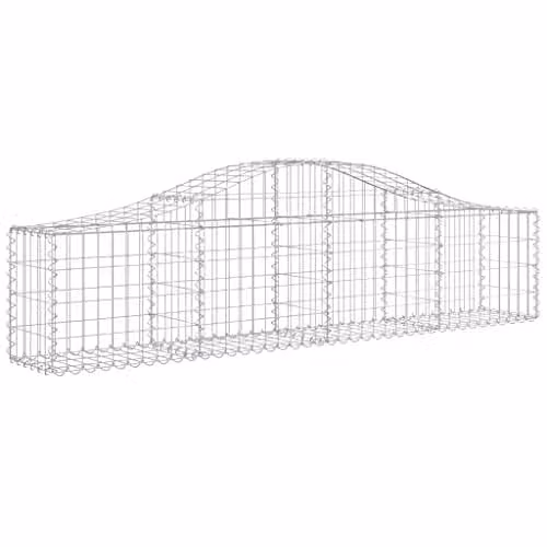 vidaXL Arched Gabion Baskets, 5 Pieces, Silver Galvanised Steel, W/D/H: 200 x 30 x 40/60 cm – 1