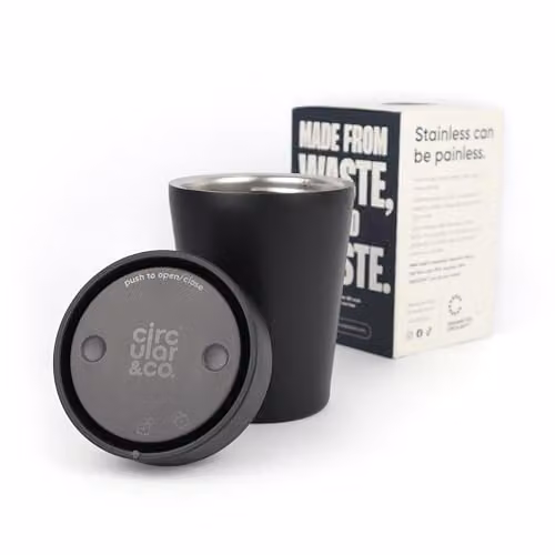 Circular & Co Insulated Stainless Steel Travel Mug in Black, 8oz/227ml – 5