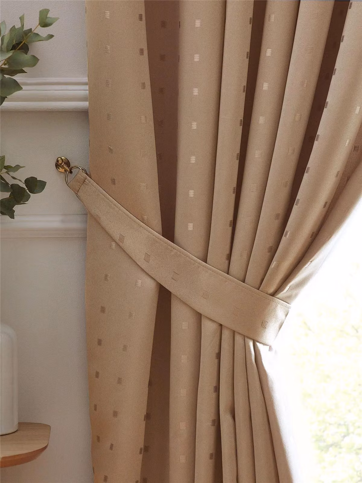 IT IDEAL TEXTILES Beige Pencil Pleat Opaque Curtains W: 115 cm, H: 225 cm – 3