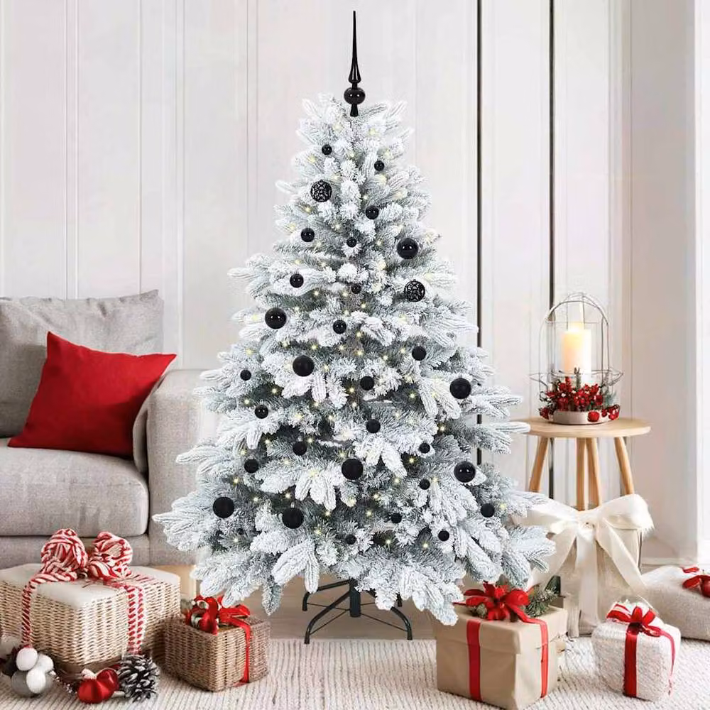 Berkfield Home Beautiful Artificial Christmas Tree with 150 LEDs, Green and White, Height: 150 cm – 2