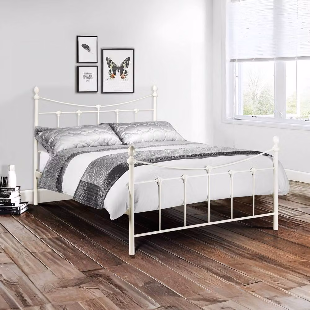 Cheshire Granitewood Double Bed in White, W/D/H: 135 x 140 x 200 cm – 2