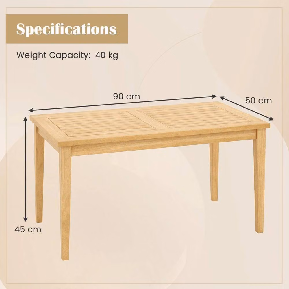 KORVIXA Premium Solid Teak Wood Outdoor Patio Side Table in Natural Brown, W/D: 100 x 100 cm – 2