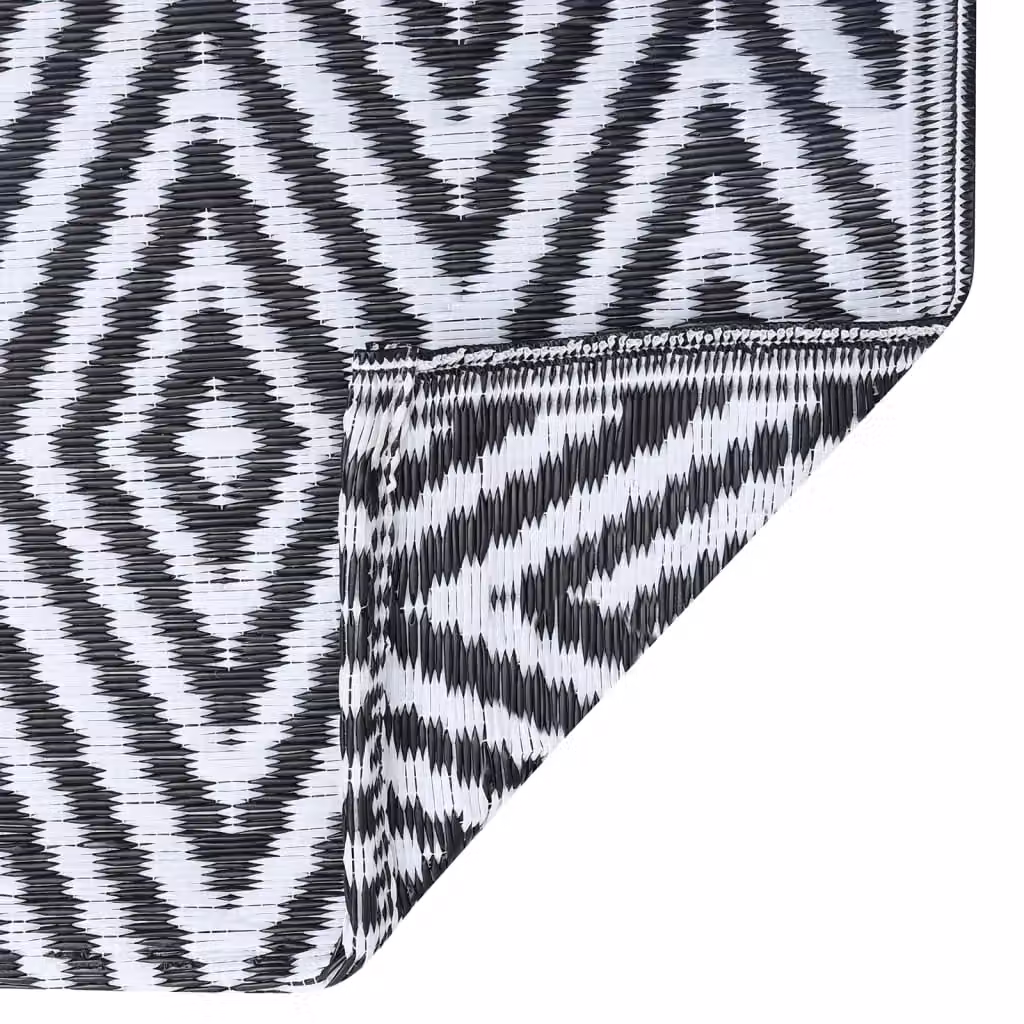Berkfield Home Outdoor Polypropylene Carpet in White and Black, W: 190 cm, L: 290 cm – 5