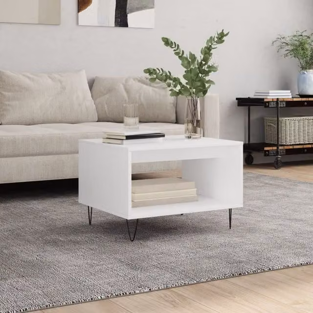 Berkfield Home Modern White Coffee Table W/D/H: 60 x 50 x 40 cm – 1
