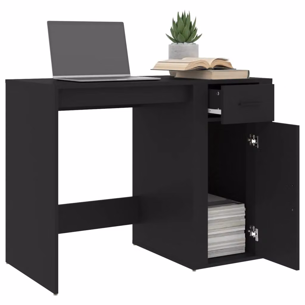 Berkfield Home Computer Desk in Black, W/D/H: 100 x 49 x 75 cm – 4