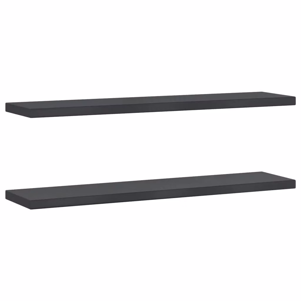 Berkfield Home Wall Mounted Shelves, 2 Pack, Black Matt Stainless Steel, W: 100 cm, D: 23.5 cm, H: 3 cm – 2