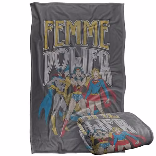 Warner Bros. Wonder Woman Femme Power Super Soft Silky Touch Fleece Throw Blanket, Multicolour – 1