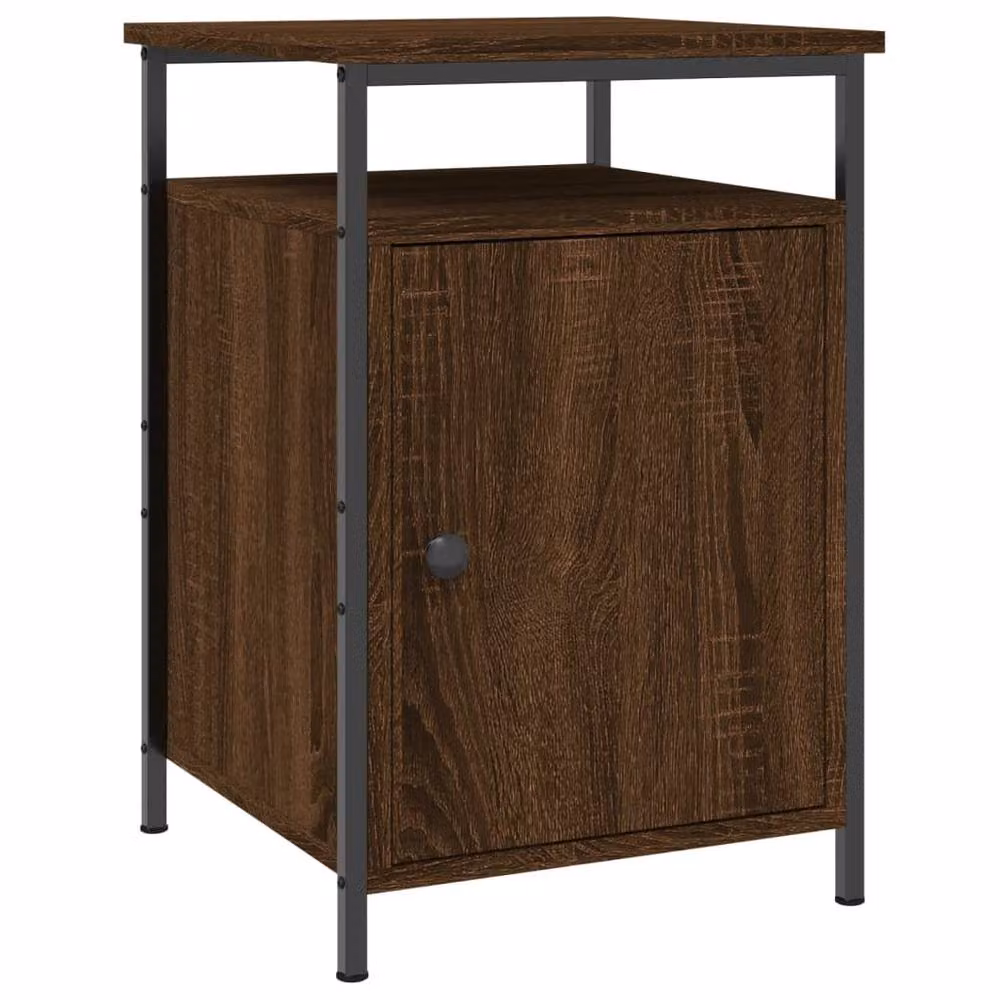 Berkfield Home Durable Bedside Cabinet in Brown Oak, W/D/H: 40 x 42 x 60 cm – 3