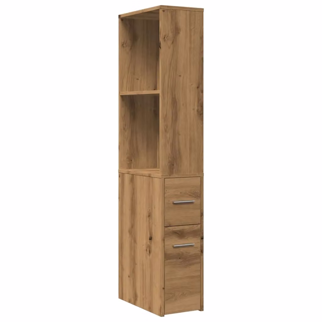 Berkfield Home Narrow Bathroom Cupboard with Wheels in Artisan Oak Brown – 2