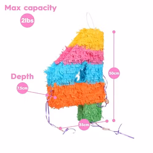 Fax Potato Multicoloured Birthday Party Piñata Set with Pink Stick and Blindfold – 4