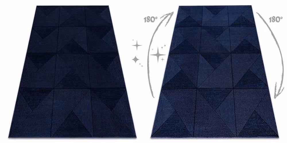 RugsX Aura Geometric Modern Blue Rectangular Polyester Rug W: 80 cm, L: 150 cm – 2