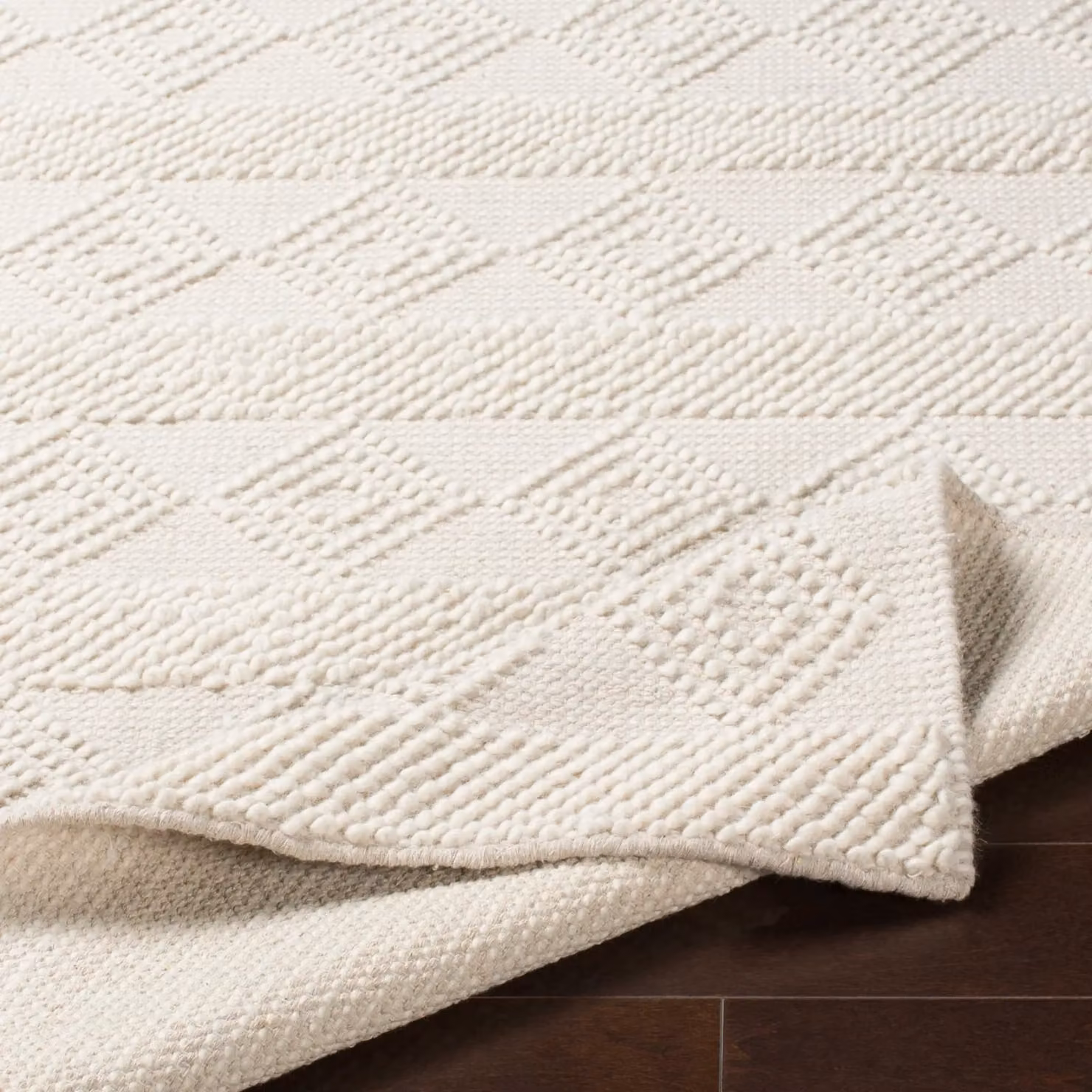 Livabliss Hygge Hand Woven Wool Cottage Rug in White, W/D: 80 x 250 cm – 2