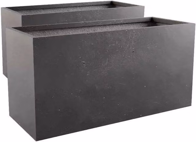 Primrose Black Handmade Round Fiberstone Planter Tub