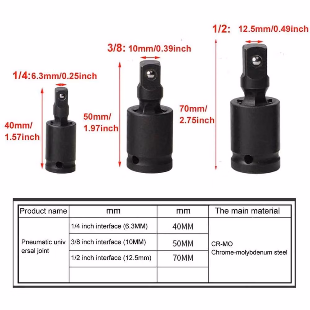 VOGREX 3-Piece 360 Degree Universal Swivel Socket Adapter Set in Black – 2