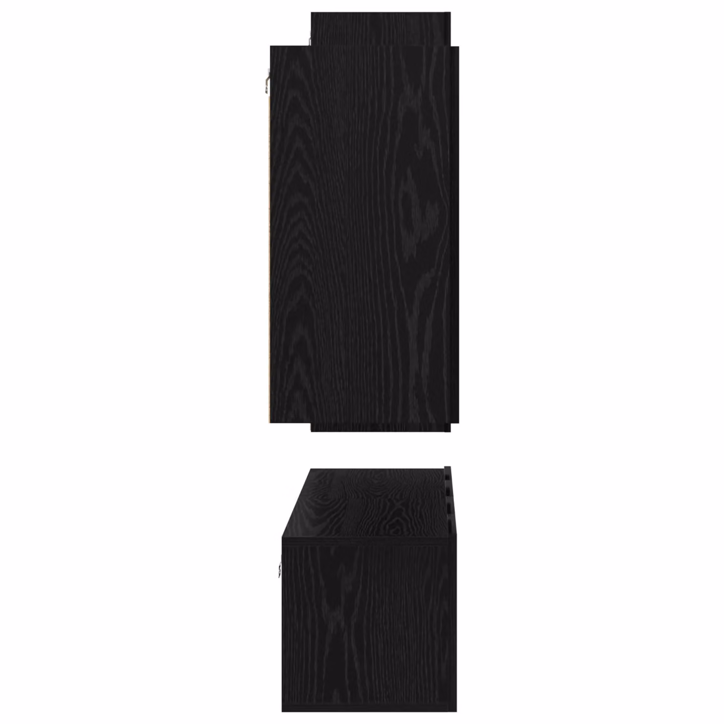 Berkfield Home 4-Piece Wall-Mounted TV Cabinet Set with Storage and Door in Black Oak, W/D/H: 30.5 x 30 x 90 cm – 4