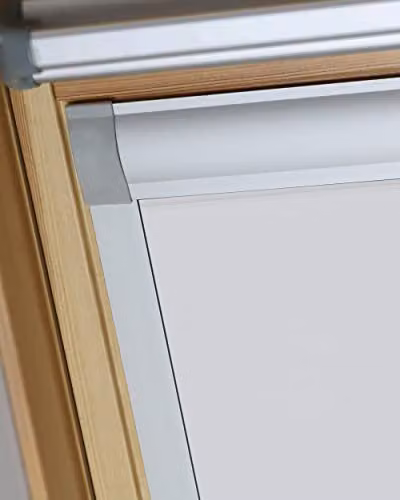Bloc Blinds Blackout Thermal Insulating Skylight Blind for Velux Roof Windows, White and Silver