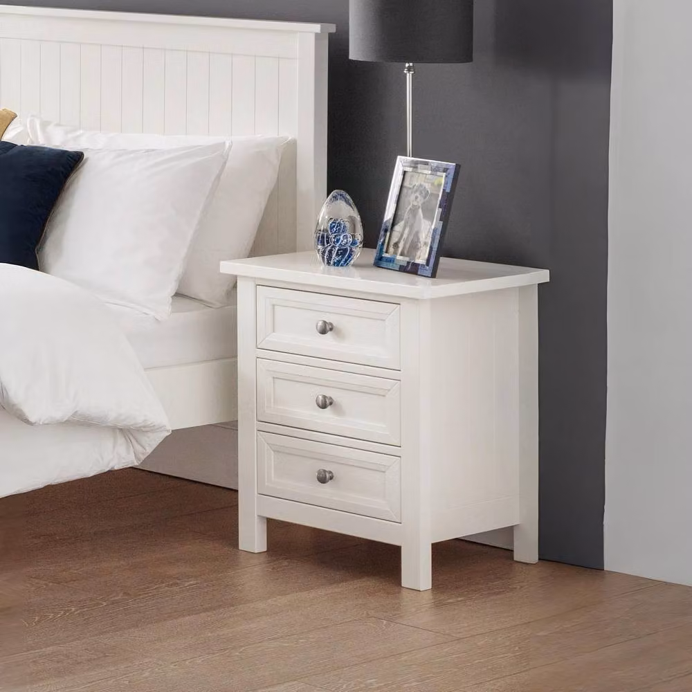 Cheshire Premium Solace 3 Drawer Bedside Unit in White – 2