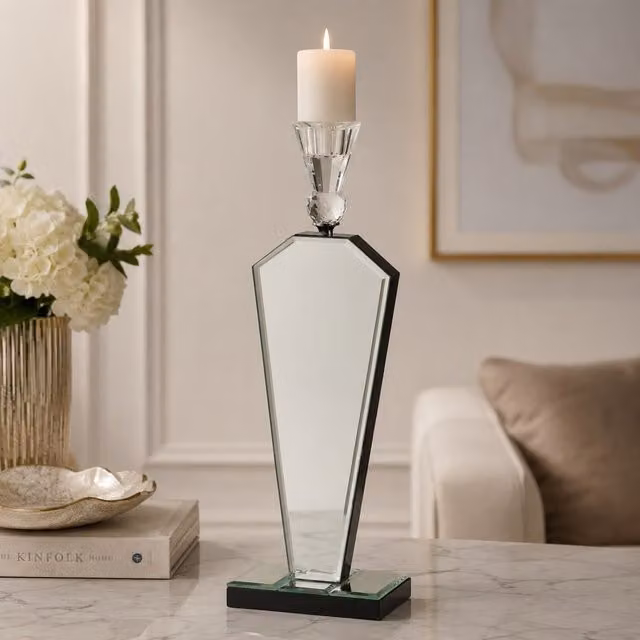 Orsina Tapered Large Candle Holder in Silver, W/D/H: 40 x 10 x 8 cm – 2