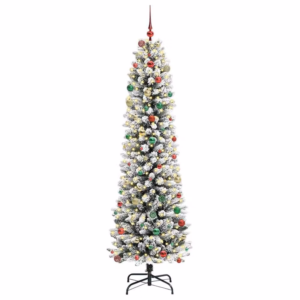 Berkfield Home Artificial Christmas Tree with 300 LEDs in Green, White and Black, Height: 240 cm – 3
