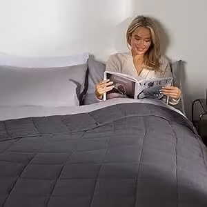 OHS Charcoal Grey Sensory Sleep Therapy Weighted Blanket for Adults, 8kg, W: 150 cm x L: 200 cm