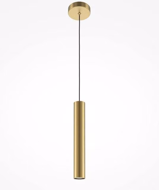 Netlighting Pro Focus Modern Slim Pendant Ceiling Light in Gold/Brass with 1xGU10 Socket
