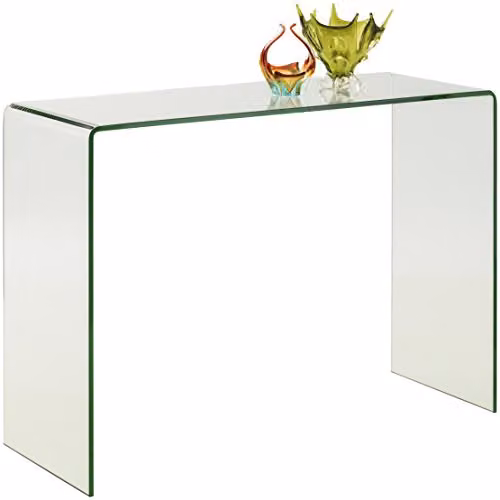 Julian Bowen Amalfi Rectangular Glass Console Table, Clear W/D/H: 110 x 40 x 76 cm